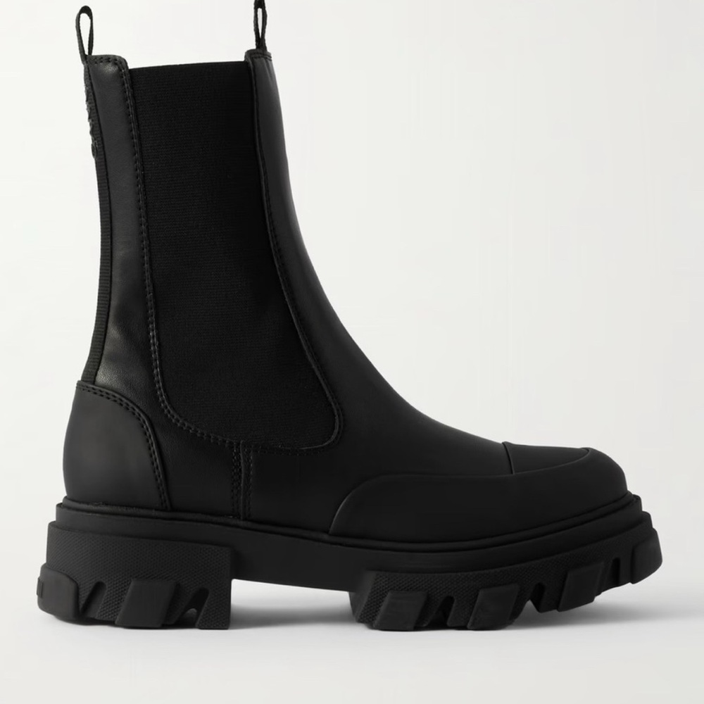 Ganni Chelsea Boots Black Leather 38